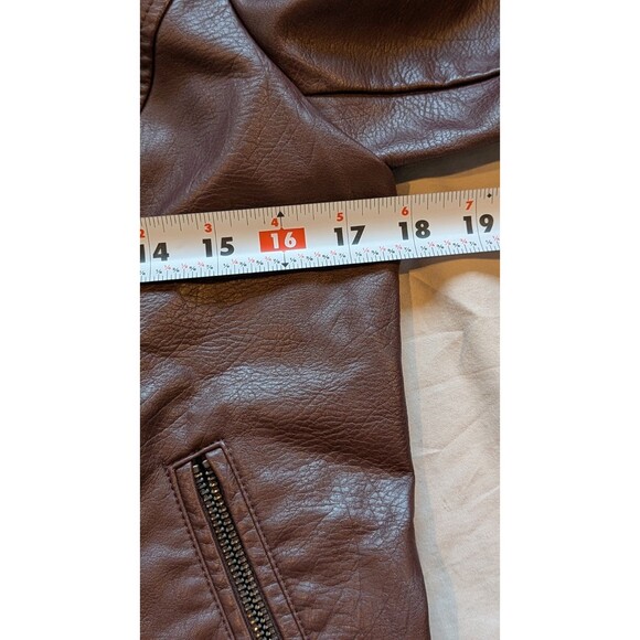 NWT Levi's Women's Medium Faux Leather Asymmetrical Motorcycle Jacket Red Wine - Picture 10 of 12